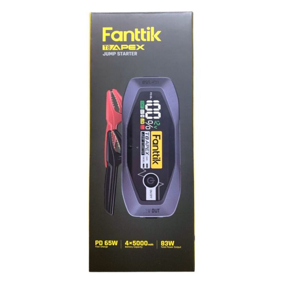 Fanttik T8 Apex Jump Starter with LED Flashlight and PD 65W Fast Charger